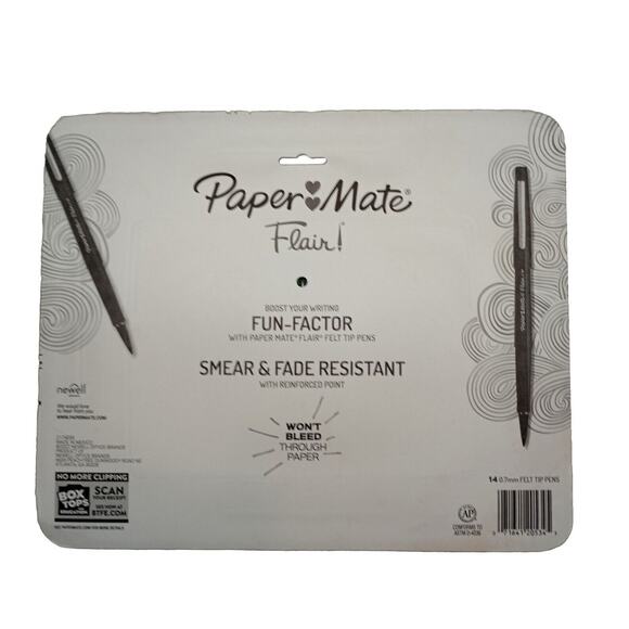 Paper Mate 14pcs Felt Tip Pens 0.7 mm Smear Fade Resistant Wont Bleed - Picture 2 of 6